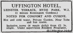 Uffington Hotel advert (The Times, November 5th 1936) (click for larger image)
